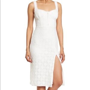 ASTR the label white lace midi dress